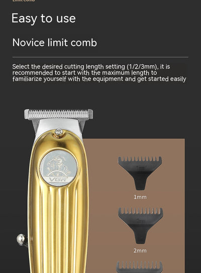 Silver electric hair clipper with cord, 1mm, 2mm, 3mm guide combs, cleaning brush, spray bottle, and manual. - Image 15