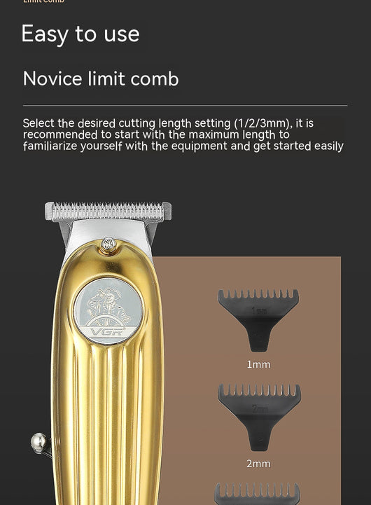 Silver electric hair clipper with cord, 1mm, 2mm, 3mm guide combs, cleaning brush, spray bottle, and manual. - Image 15
