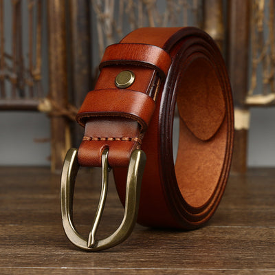 Cinturón de Moda Retro para Hombre con Hebilla de Cobre 3.3CM - Image 23