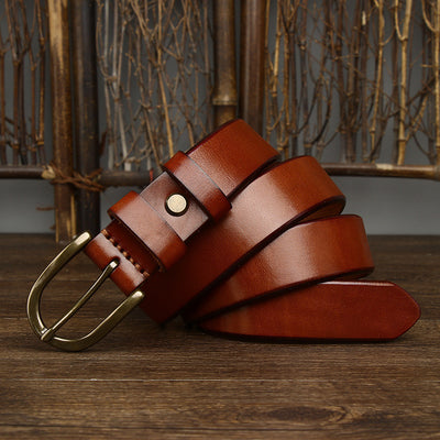 Cinturón de Moda Retro para Hombre con Hebilla de Cobre 3.3CM - Image 25