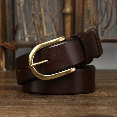 Cinturón de Moda Retro para Hombre con Hebilla de Cobre 3.3CM - Image 27