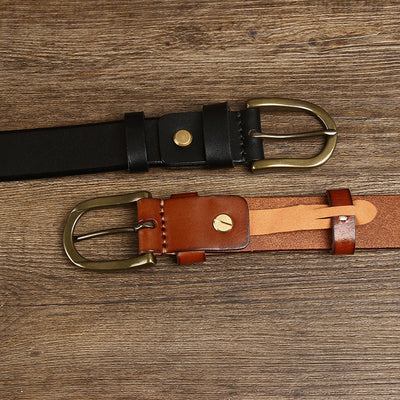 Cinturón de Moda Retro para Hombre con Hebilla de Cobre 3.3CM - Image 29