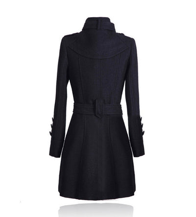 Abrigo de Lana Largo Ajustado a la Cintura - Talla Grande - Image 11