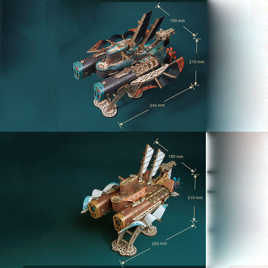 Puzzle 3D de Madera Nave Espacial Fantasía - Modelo Submarino Veinte Mil Leguas - Image 15