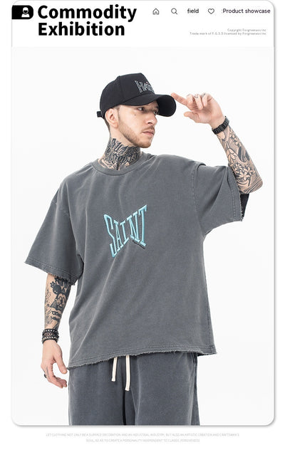 Camiseta Retro con Alfabeto de Manga Corta - Image 23