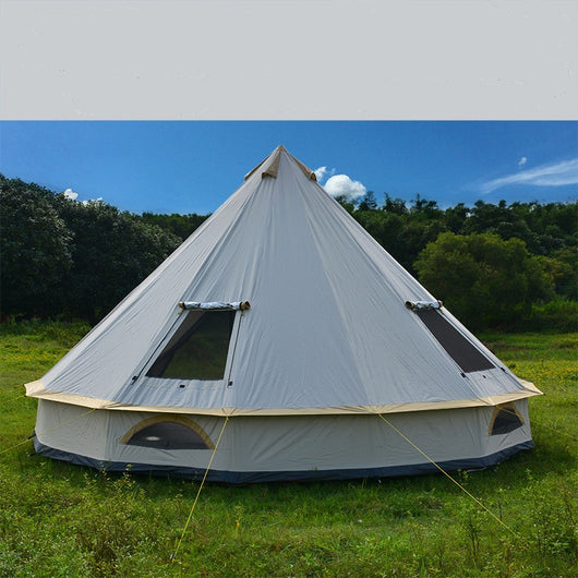 Tienda Yurt Glamping con Chimenea y Protección Solar - Image 8