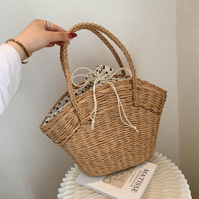 Bolsa de Playa Tejida en Ratán - Bolso Playero de Paja Natural - Image 12