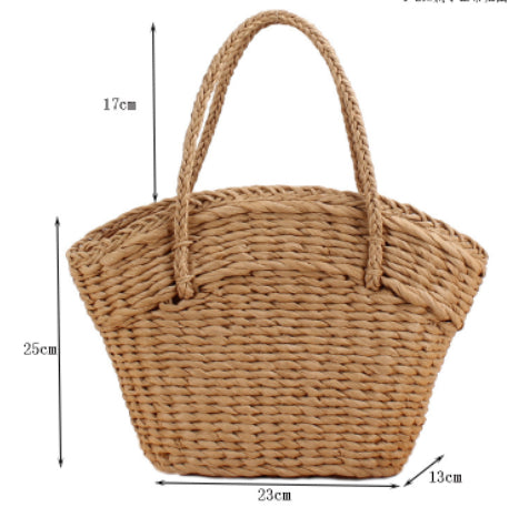 Bolsa de Playa Tejida en Ratán - Bolso Playero de Paja Natural - Image 13