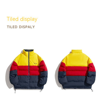 Chaqueta Acolchada Reversible para Parejas con Bordado de Cometa y Contraste de Colores - Image 13