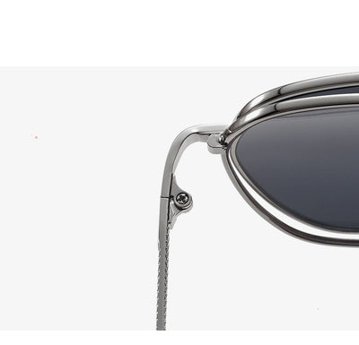 Gold frame flip-up sunglasses with brown lenses, featuring a double-layer design and black temple tips. - Image 17