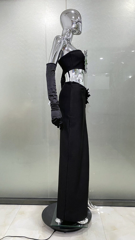 Conjunto Bandage con Crop Top de Strass y Falda Asimétrica - Image 14