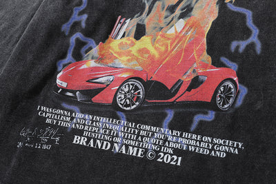 Playera Manga Larga Estampado Flamas - Diseño Europeo Vintage Desgastado - Image 25