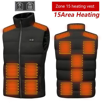 Chaleco Calefactable de Invierno con 15 Zonas y Control Dual - Image 11