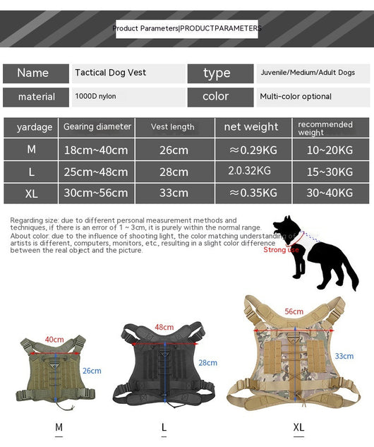Correa Táctica Ajustable de Nylon para Perros Grandes - Image 21