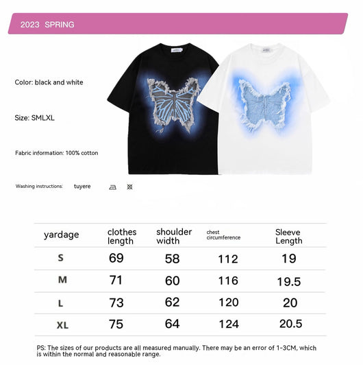 Camiseta Unisex American Street Raw con Estampado Mariposa - Image 20
