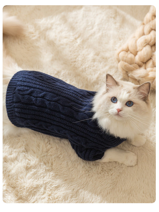 Suéter Cálido para Gatos y Mascotas - Diseño Liso Antibolitas - Image 26