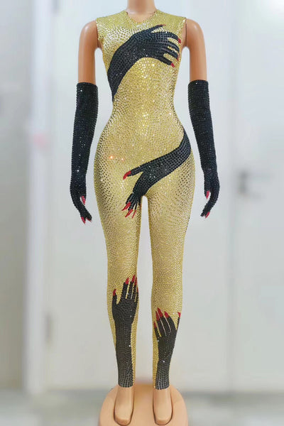 Pantalón Largo Elegante con Tul y Strass Ajustado - Image 13