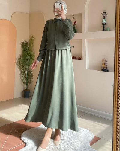 Vestido Camisa Árabe Elegante Manga Larga - Image 12