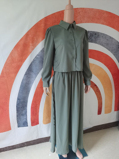 Vestido Camisa Árabe Elegante Manga Larga - Image 13