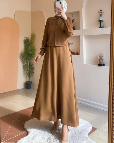Vestido Camisa Árabe Elegante Manga Larga - Image 15