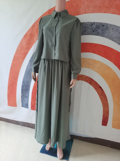 Vestido Camisa Árabe Elegante Manga Larga - Image 16