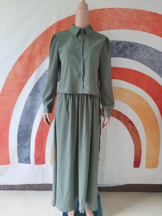 Vestido Camisa Árabe Elegante Manga Larga - Image 17