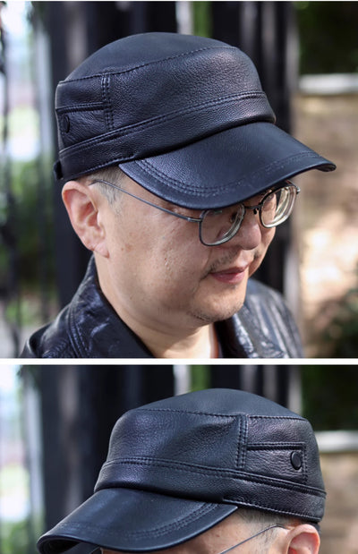 Gorra Newsboy de Piel de Oveja para Hombre con Visera Plana - Image 17
