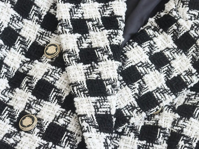 Abrigo Tipo Blazer Doble Botonadura Pata de Gallo para Mujer - Image 21