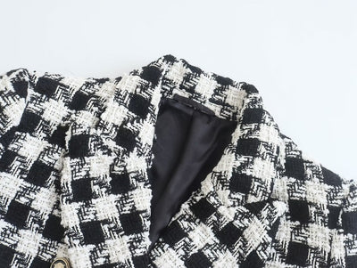 Abrigo Tipo Blazer Doble Botonadura Pata de Gallo para Mujer - Image 23