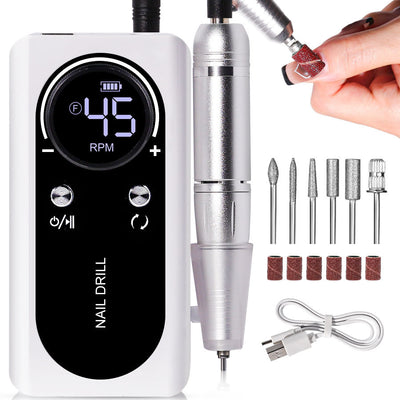 Máquina Pulidora de Uñas Eléctrica Recargable V2 - Kit Completo de Nail Art - Image 8