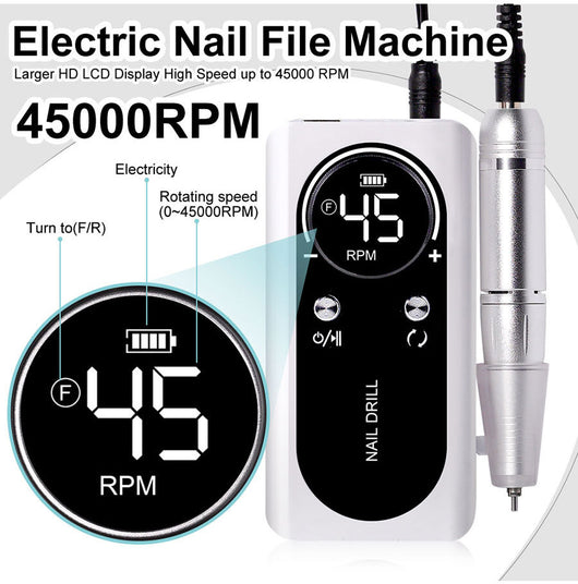 Máquina Pulidora de Uñas Eléctrica Recargable V2 - Kit Completo de Nail Art - Image 9