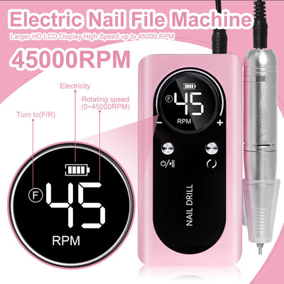 Máquina Pulidora de Uñas Eléctrica Recargable V2 - Kit Completo de Nail Art - Image 11