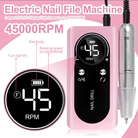 Máquina Pulidora de Uñas Eléctrica Recargable V2 - Kit Completo de Nail Art - Image 11