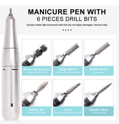 Máquina Pulidora de Uñas Eléctrica Recargable V2 - Kit Completo de Nail Art - Image 17