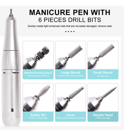 Máquina Pulidora de Uñas Eléctrica Recargable V2 - Kit Completo de Nail Art - Image 17