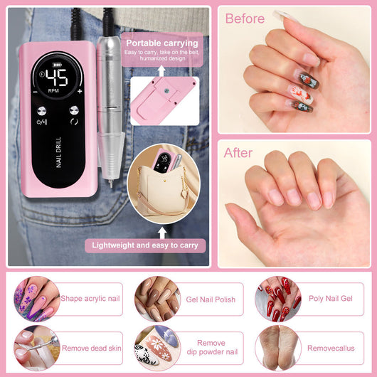 Máquina Pulidora de Uñas Eléctrica Recargable V2 - Kit Completo de Nail Art - Image 18