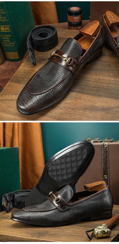 Cinturón de Cuero Genuino con Patrón Serpiente para Hombre - Image 9