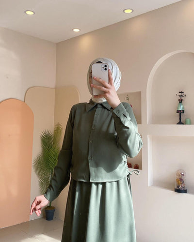 Vestido Camisa Árabe Elegante Manga Larga - Image 32