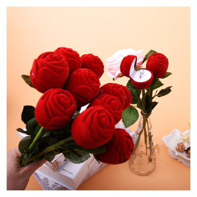 Caja de Anillo Elegante con Rosas de Rama - Estuche para Aretes - Image 11
