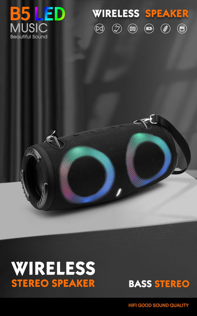 Parlante Portátil War Drum Bluetooth con Luces RGB - Resistente al Agua - Image 20