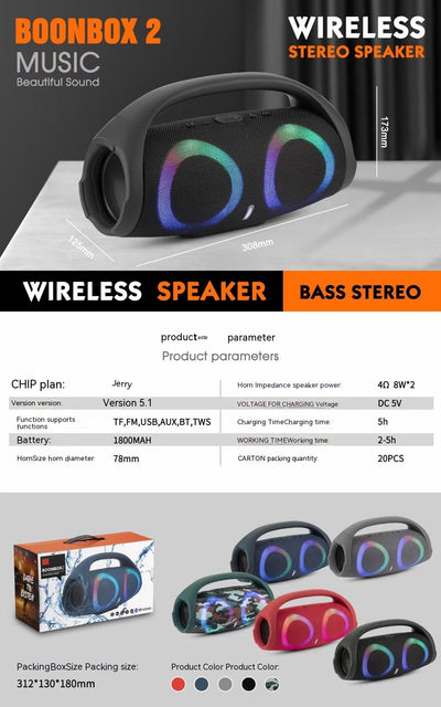 Parlante Portátil War Drum con Bluetooth, Luces RGB y Resistencia al Agua - Image 12