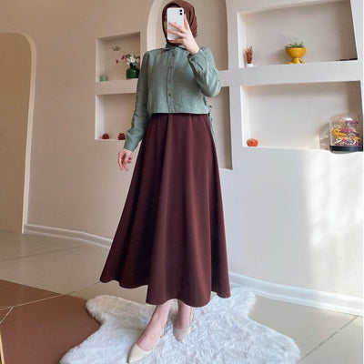 Conjunto Elegante de Blusa Manga Larga y Falda Cintura Alta para Otoño e Invierno - Image 15