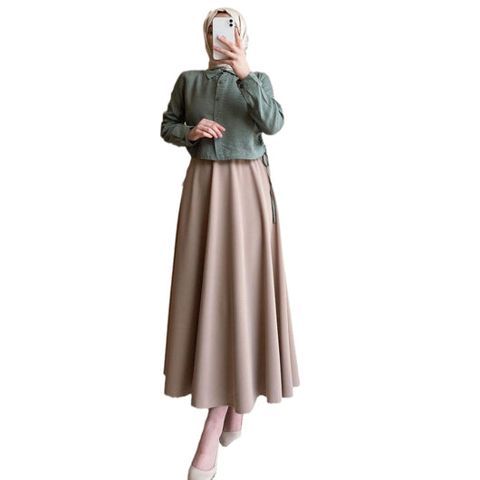 Conjunto Elegante de Blusa Manga Larga y Falda Cintura Alta para Otoño e Invierno - Image 16
