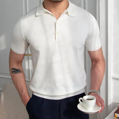 Polo Tejido Slim Fit con Cuello Floral Torcido - Top de Lana Micro Elástica - Image 10