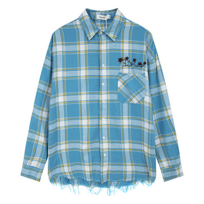 Camisa Cuadros Americana Retro para Hombre - Primavera y Otoño - Image 18