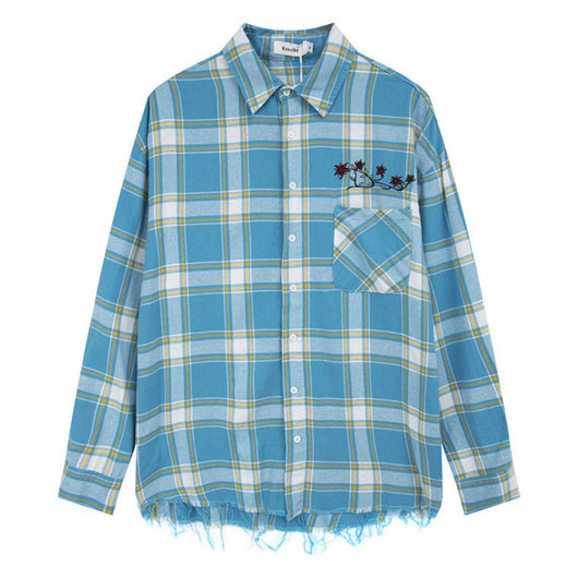 Camisa Cuadros Americana Retro para Hombre - Primavera y Otoño - Image 18