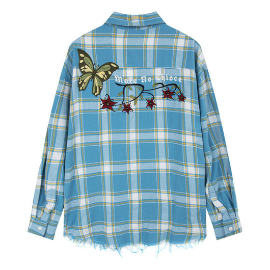 Camisa Cuadros Americana Retro para Hombre - Primavera y Otoño - Image 22