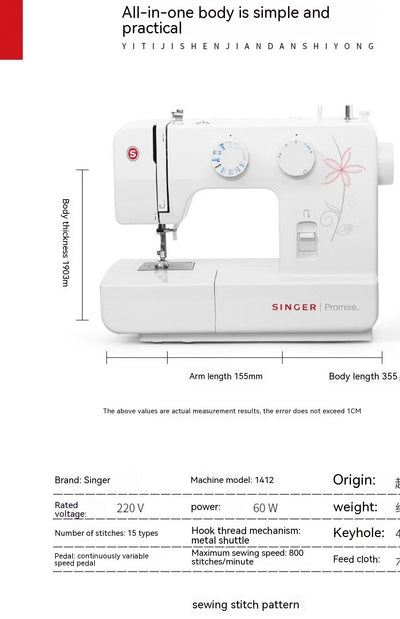 Máquina de Coser Automática Multifunción con Pedal y Overlock de Escritorio - Image 3