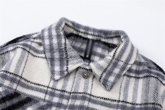 Chaqueta Acolchada de Cuadros para Hombre - Otoño e Invierno - Image 27