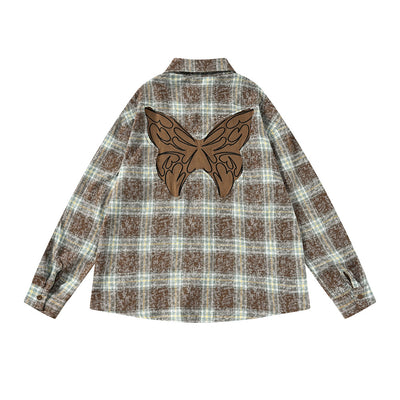 Camisa Cuadriculada Bordada de Manga Larga para Hombre Primavera Otoño - Image 25